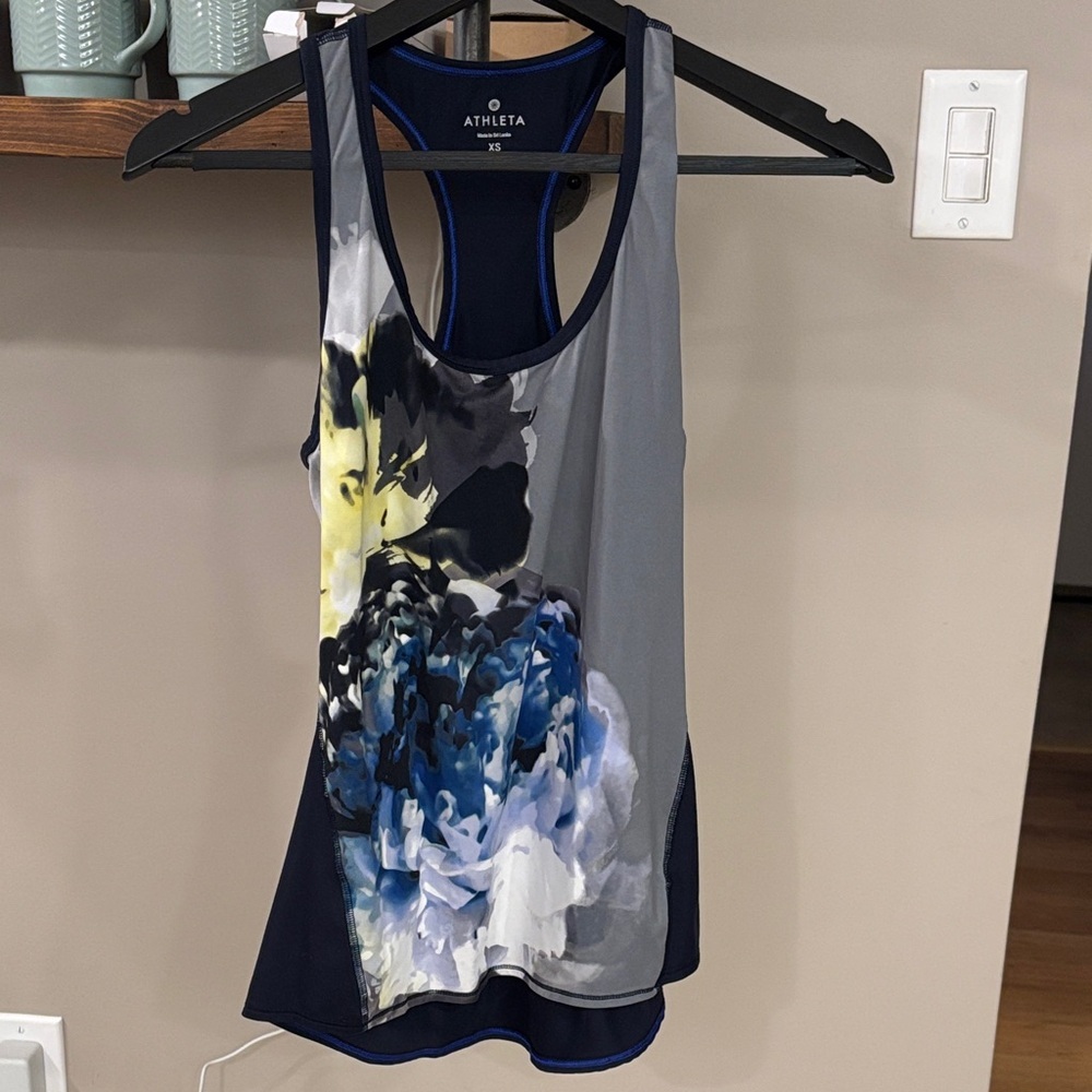Athleta Floral Racerback Workout Tank Top XS
